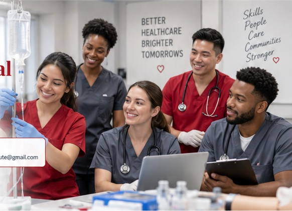 Healthcare workers training together